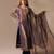 Purple silk blend embroidered kurta set