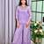 Lavender silk blend embroidered palazzo set