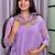 Lavender silk blend embroidered palazzo set