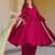 Wine silk blend embroidered anarkali set
