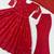 Red silk blend embroidered anarkali set