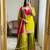 Green silk blend embroidered palazzo set