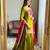 Green silk blend embroidered palazzo set