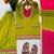 Green silk blend embroidered palazzo set