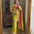 Green silk blend embroidered palazzo set