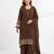 Brown rayon embroidered palazzo set