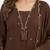Brown rayon embroidered palazzo set