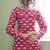 RUBY LOTUS: HAND-PRINTED COTTON SHORT KURTI WITH OVERLAY DETAIL