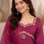 Pink silk blend embroidered palazzo set