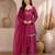 Pink silk blend embroidered palazzo set