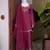 Pink silk blend embroidered palazzo set