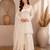 White silk blend embroidered palazzo set