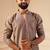 Pastel pink v_neck embroiderd kurta for men sort kurta