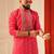 Rani pink embroiderd kurta for men | premium sort kurta