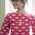 RUBY LOTUS: HAND-PRINTED COTTON SHORT KURTI WITH OVERLAY DETAIL