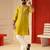 Neon green v_neck embroiderd kurta for men sort kurta