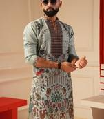Sky blue v neck kurta for men | premium sort kurta