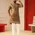 Brown tissue embroidered kurta for men sort kurta