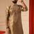 Brown tissue embroidered kurta for men sort kurta