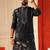 Navy blue embroidered kurta for men sort kurta