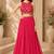Pink Georgette Embroidered Crop Top Lehengas