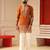 Rust embroidered kurta for men sort kurta
