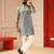 Sky blue v_neck embroiderd kurta for men sort kurta