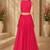 Pink Georgette Embroidered Crop Top Lehengas