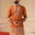 Rust embroidered kurta for men sort kurta