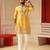 Yellow v_neck daman embroidered kurta for men sort kurta
