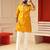 Yellow v_neck embroiderd kurta for men sort kurta