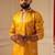 Yellow v_neck embroiderd kurta for men sort kurta