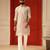 Pastel pink self embroiderd kurta for men sort kurta