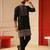 Black daman embroiderd kurta for men sort kurta