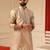 Beige v_neck beads embroiderd kurta for men sort kurta