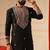 Black v_neck embroiderd kurta for men sort kurta