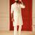 Cream v neck beads mirror embroiderd kurta for men