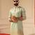 Pastel pista v_neck embroiderd kurta for men sort kurta