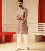 Pastel pink v_neck kurta for men sort kurta