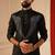 Black beads work sequence embroiderd kurta for men sort kurta