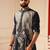 Navy blue embroidered kurta for men | premium sort kurta