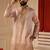 Pastel pink v_neck beads embroidered kurta for men sort kurta