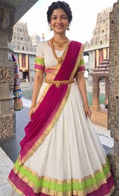 Zari Border Lehenga Choli with Dupatta for Festive Wear 1