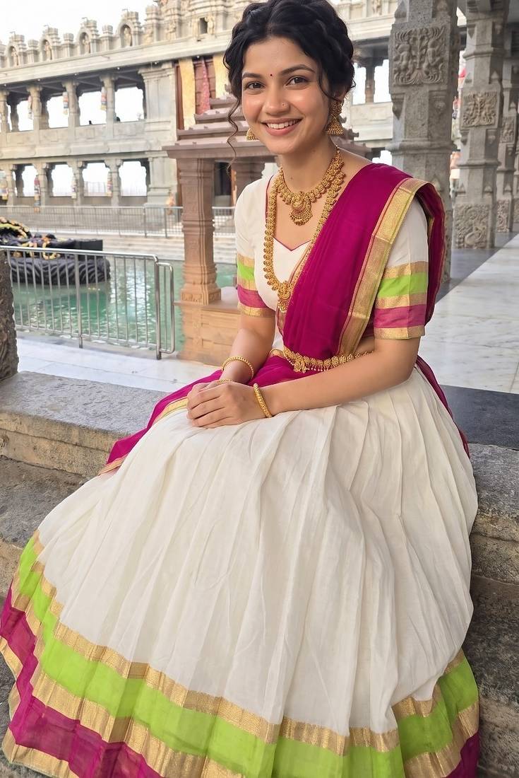 Zari Border Lehenga Choli with Dupatta for Festive Wear