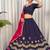 Navratri Special Navy Blue Cotton Lehenga Choli with Hot Pink Dupatta & Heavy Embroidery