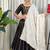 Black Navratri Special Chaniya Choli with Off-White Dupatta
