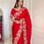 red color sequins embroidery with jaipuri dori work with cutwork border satin silk blend saree 