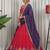 Pink Navratri Special Embroidered Lehenga Choli with Purple Dupatta