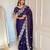 purple color sequins embroidery with jaipuri dori work with cutwork border satin silk blend saree 
