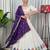 White Navratri Special Embroidered Lehenga Choli with Purple Dupatta